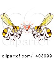 Wasp Couple In Love