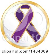 Clipart Of A Purple Awareness Ribbon Icon Royalty Free Vector Illustration