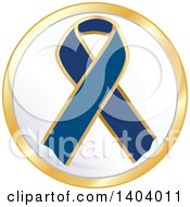 Poster, Art Print Of Navy Blue Awareness Ribbon Icon