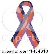 Poster, Art Print Of Dark Blue And Orange Orchid Psoriatic Arthritis Awareness Ribbon