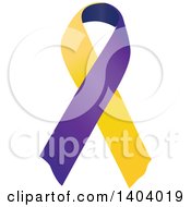 Poster, Art Print Of Purple Blue And Marigold Bladder Cancer Awareness Ribbon