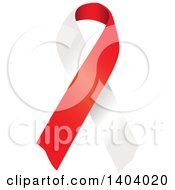 Clipart Of A Red And White Awareness Ribbon Royalty Free Vector Illustration