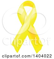 Clipart Of A Yellow Awareness Ribbon Royalty Free Vector Illustration