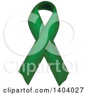 Clipart Of A Green Awareness Ribbon Royalty Free Vector Illustration