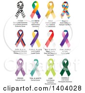 Clipart Of Gradient Awareness Ribbons Royalty Free Vector Illustration