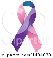 Poster, Art Print Of Pink Purple And Teal Thyroid Cancer Awareness Ribbon