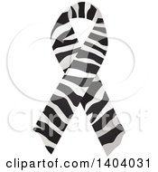 Clipart Of A Zebra Print Awareness Ribbon Royalty Free Vector Illustration