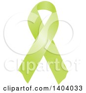 Clipart Of A Lime Green Awareness Ribbon Royalty Free Vector Illustration