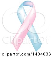 Clipart Of A Pink And Blue Awareness Ribbon Royalty Free Vector Illustration