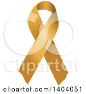Clipart Of A Gold Awareness Ribbon Royalty Free Vector Illustration