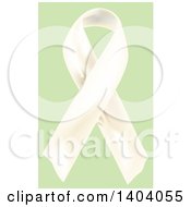 Poster, Art Print Of White Awareness Ribbon On Green