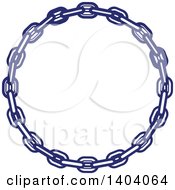 Clipart Of A Blue And White Nautical Frame Made Of Chains Royalty Free Vector Illustration