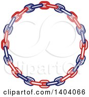 Poster, Art Print Of Blue Red And White Nautical Frame Made Of Chains