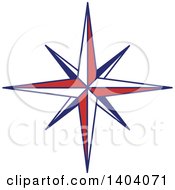 Clipart Of A Blue Red And White Nautical Star Royalty Free Vector Illustration