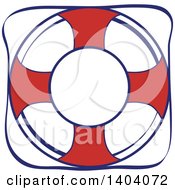 Clipart Of A Blue Red And White Nautical Life Buoy Royalty Free Vector Illustration