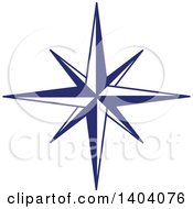 Clipart Of A Blue And White Nautical Star Royalty Free Vector Illustration by inkgraphics #COLLC1404076-0143