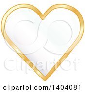 Poster, Art Print Of White Heart In A Gold Frame
