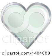 Poster, Art Print Of Green Heart In A Silver Frame