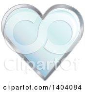 Clipart Of A Blue Heart In A Silver Frame Royalty Free Vector Illustration