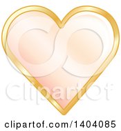 Poster, Art Print Of Pastel Orange Heart In A Gold Frame