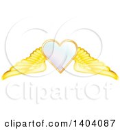 Winged White Heart In A Gold Frame