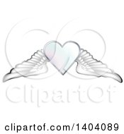 Poster, Art Print Of Winged White Heart With Wings