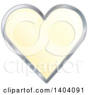 Poster, Art Print Of Yellow Heart In A Silver Frame