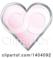 Poster, Art Print Of Pink Heart In A Silver Frame
