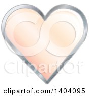 Poster, Art Print Of Pastel Orange Heart In A Silver Frame