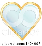 Poster, Art Print Of Blue Heart In A Gold Frame