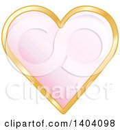 Poster, Art Print Of Pink Heart In A Gold Frame
