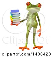 Clipart Of A 3d Green Frog On A White Background Royalty Free Illustration