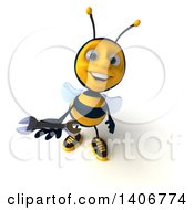Clipart Of A 3d Male Bee On A White Background Royalty Free Illustration