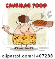 Brunette Cave Woman Gesturing Ok And Holding A Grilled Steak On Green