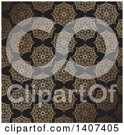 Poster, Art Print Of Gold And Black Ornate Floral Background