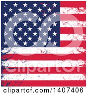 Poster, Art Print Of Distressed Grungy American Flag Background