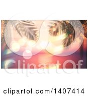 Clipart Of A Tropical Sunset Through Palm Trees Royalty Free Illustration