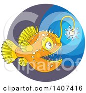 Shining Angler Fish In The Deep Sea