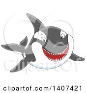 Clipart Of A Happy Killer Whale Orca Swimming Royalty Free Vector Illustration by Alex Bannykh
