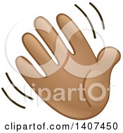 Cartoon Emoji Hand Waving