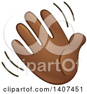 Clipart Of A Cartoon Emoji Hand Waving Royalty Free Vector Illustration by yayayoyo