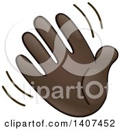Clipart Of A Cartoon Emoji Hand Waving Royalty Free Vector Illustration