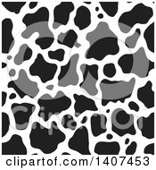 Poster, Art Print Of Black And White Seamless Cow Pattern