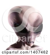 Poster, Art Print Of 3d Alien On A White Background