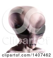 Clipart Of A 3d Alien On A White Background Royalty Free Illustration by Leo Blanchette