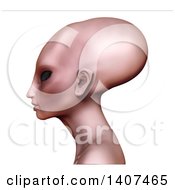 Poster, Art Print Of 3d Alien Hybrid Nephilim In Profile On A White Background