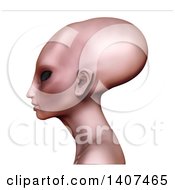 Clipart Of A 3d Alien Hybrid Nephilim In Profile On A White Background Royalty Free Illustration