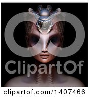 Clipart Of A 3d Alien Queen On A Black Background Royalty Free Illustration