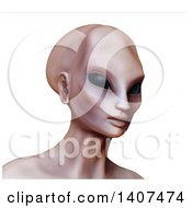 Poster, Art Print Of 3d Alien Human Hybrid On A White Background