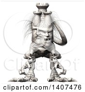Clipart Of A 3d Mason Monster On A White Background Royalty Free Illustration by Leo Blanchette